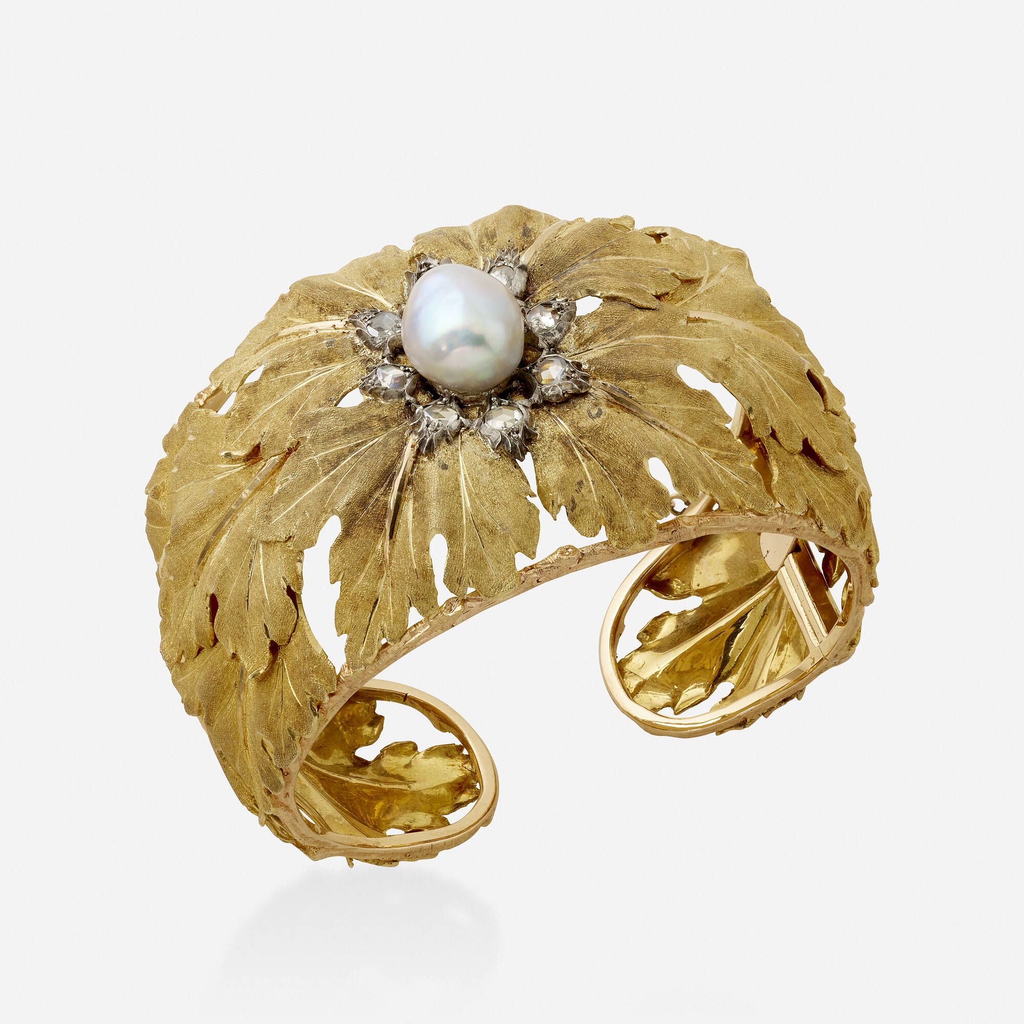 100: MARIO BUCCELLATI, Semi-baroque cultured pearl, diamond, and 