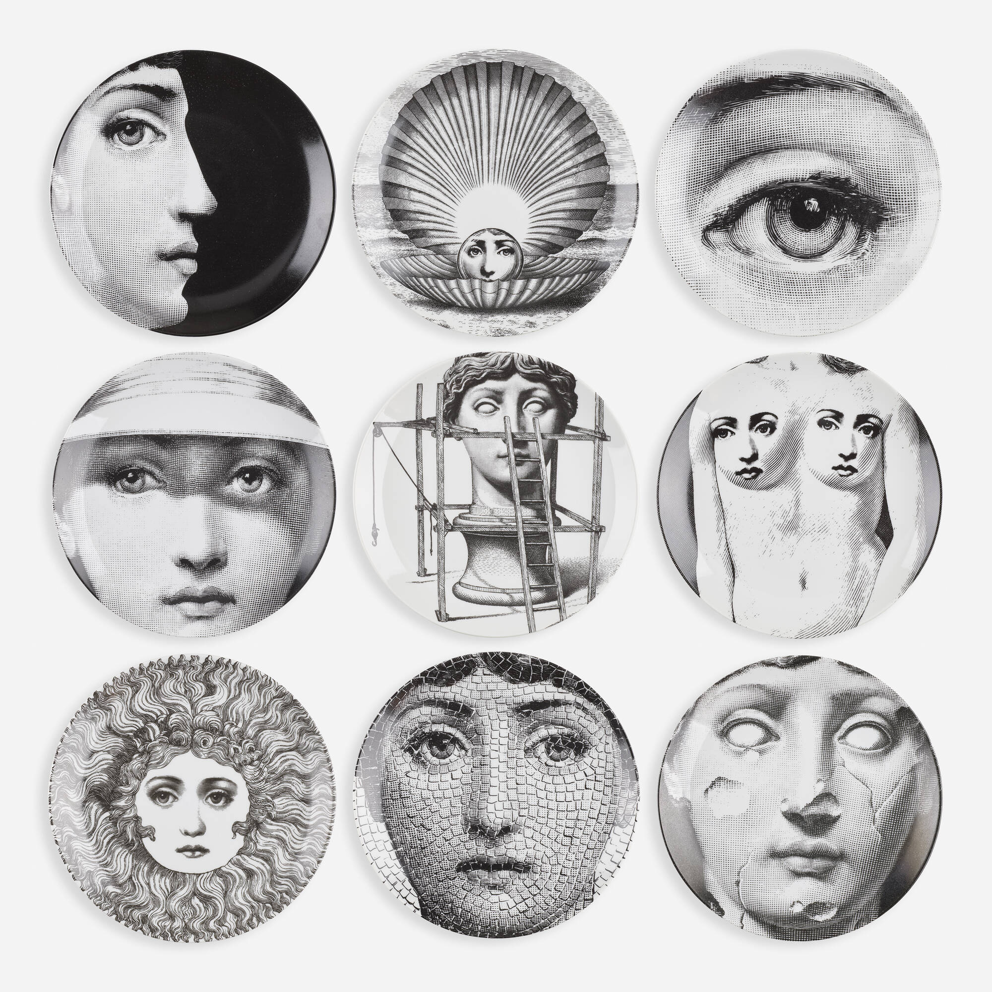 201: PIERO FORNASETTI, Tema e Variazioni plates, collection of twenty-four  < Modern Design, 13 May 2020 < Auctions