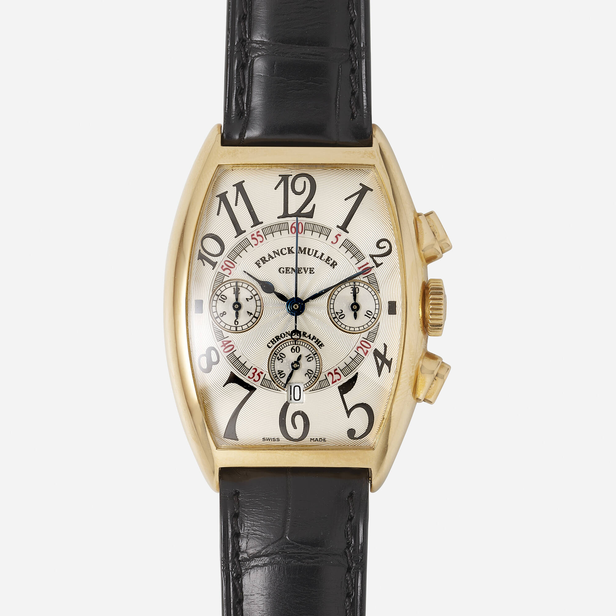 142: FRANCK MULLER, 'Casablanca' Chronograph rose gold wristwatch 