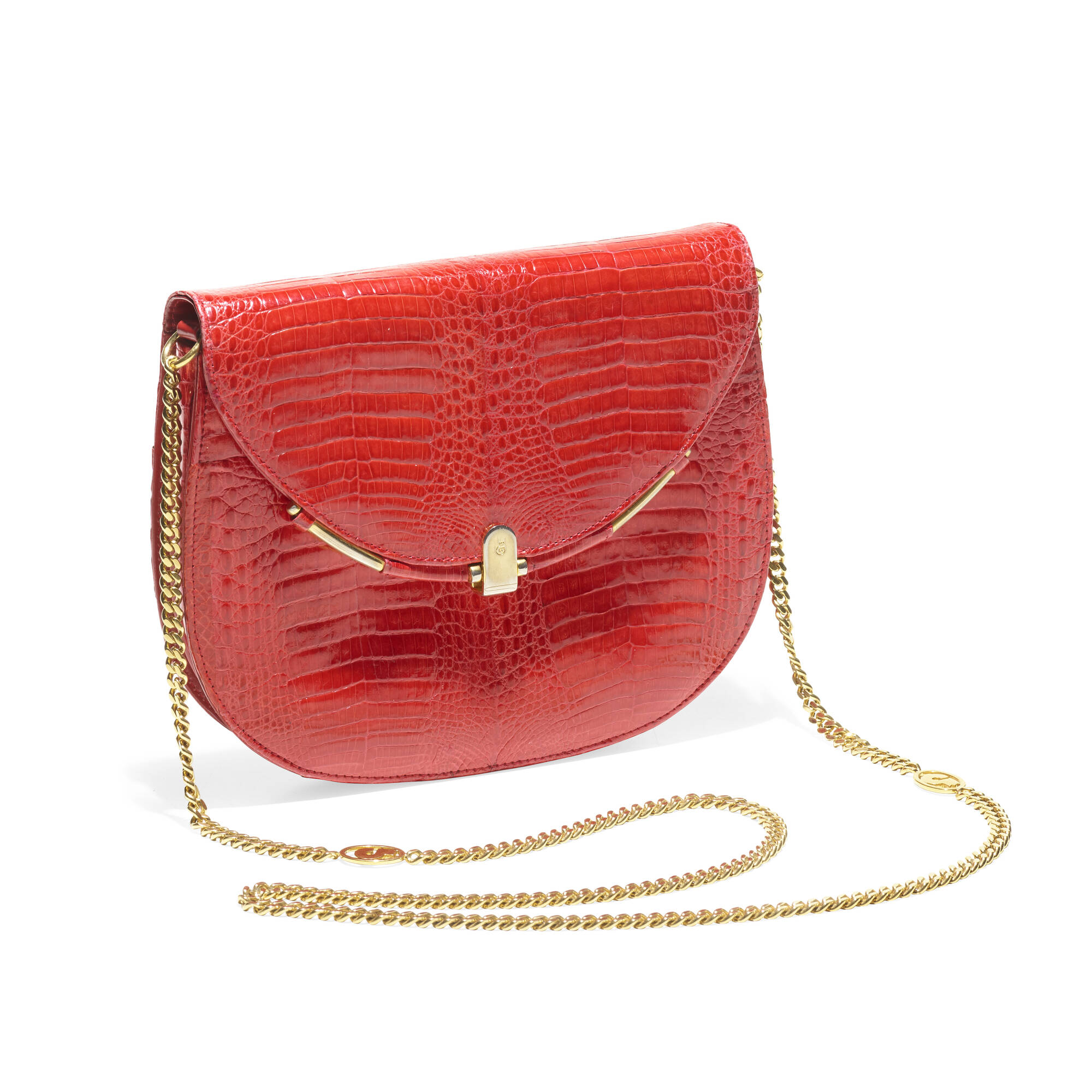 Red discount crocodile purse