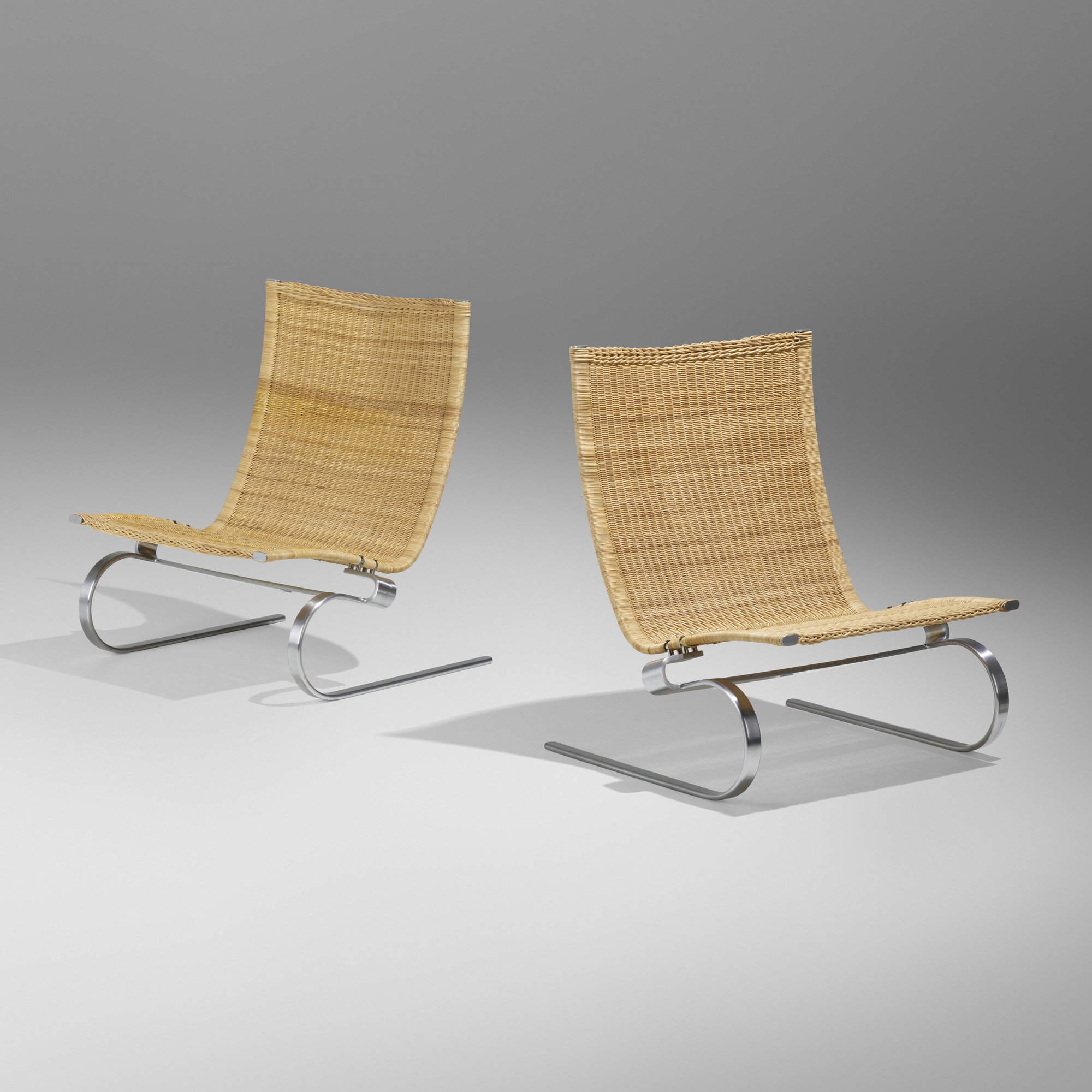 691: POUL KJAERHOLM, PK 20 lounge chairs, pair < Modern Design, 12 